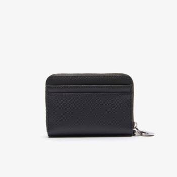 Lacoste Daily Classic Small Coated Piqué Canvas Zip Wallet - Peněženka Dámské Černé | CZ-ZA1CPk